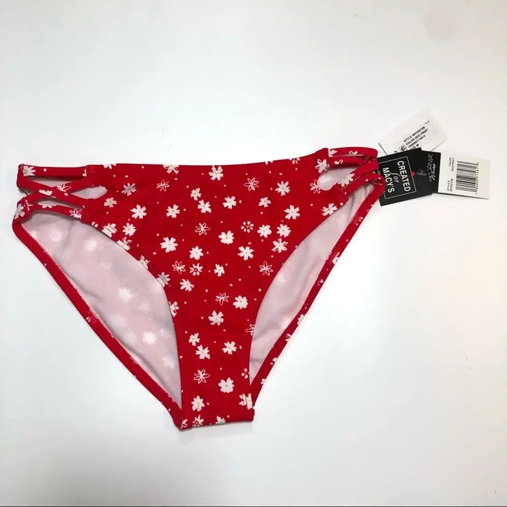 California Waves red strappy bikini swim bottom